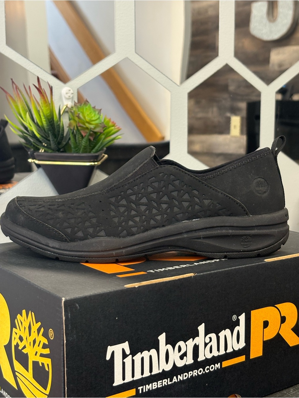 Timberland Black Women's Slip-On Laser-Cut Loafers